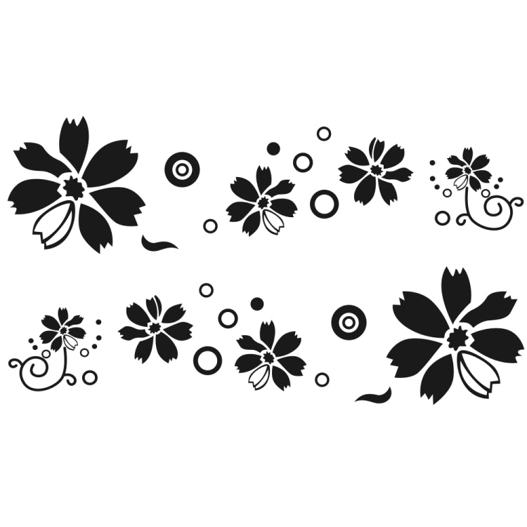 2 PCS/Set D-510 Flowers Pattern Car Modified Decorative Sticker(Black) - free shipping - PMC Jewellery - Order now!