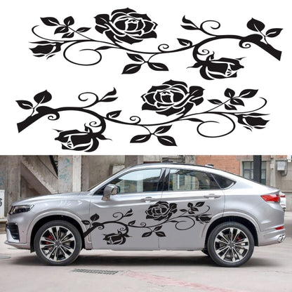 2 PCS/Set D-545 Rose Pattern Car Modified Decorative Sticker(Yellow) - Decorative Sticker by PMC Jewellery | Online Shopping South Africa | PMC Jewellery | Buy Now Pay Later Mobicred