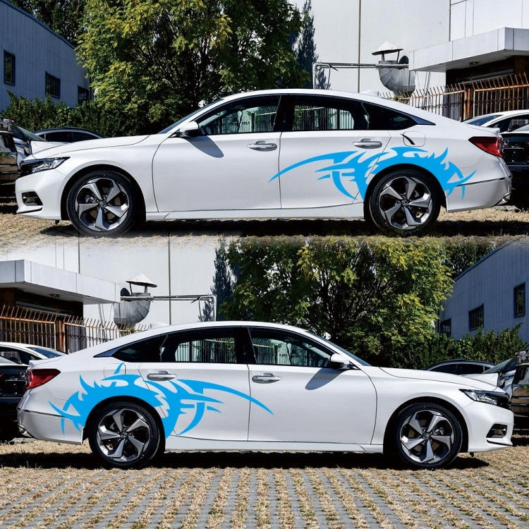 2 PCS/Set D-719 Flame Hot Wheel Pattern Car Modified Decorative Sticker(Blue) - Decorative Sticker by PMC TechLife | Online Shopping South Africa | PMC TechLife | Buy Now Pay Later Mobicred