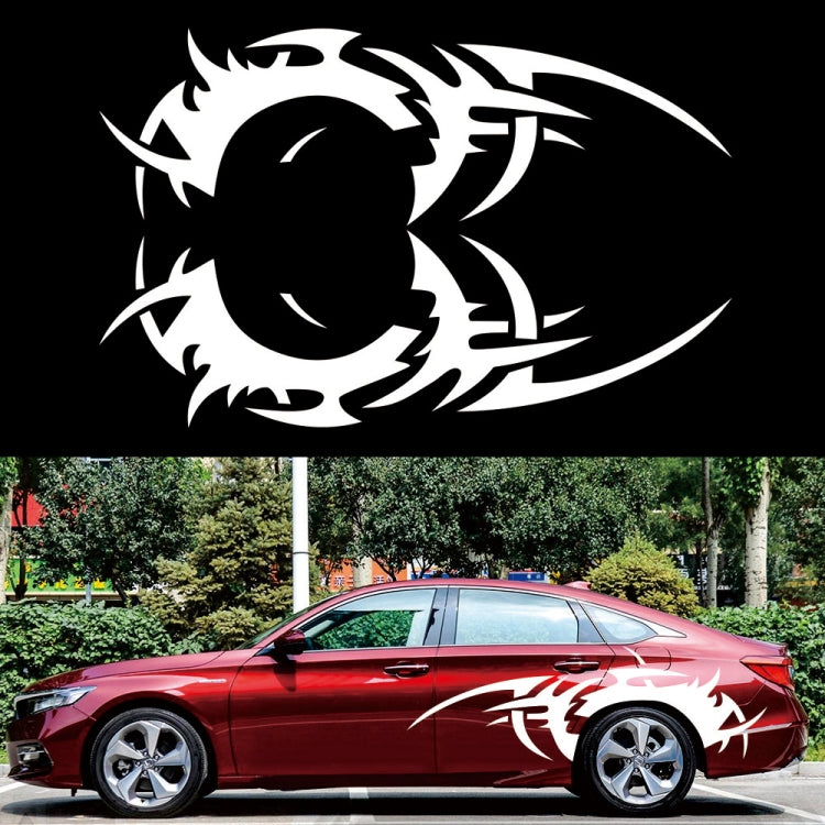 2 PCS/Set D-719 Flame Hot Wheel Pattern Car Modified Decorative Sticker(White) - Decorative Sticker by PMC TechLife | Online Shopping South Africa | PMC TechLife | Buy Now Pay Later Mobicred