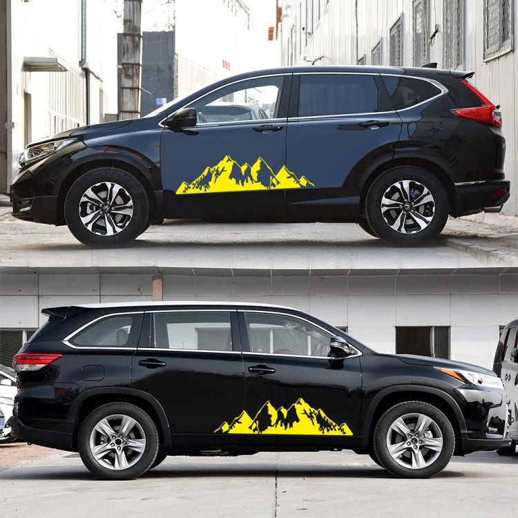 2 PCS/Set D-750 Mountain Pattern Car Modified Decorative Sticker(Yellow) - Decorative Sticker by PMC TechLife | Online Shopping South Africa | PMC TechLife | Buy Now Pay Later Mobicred
