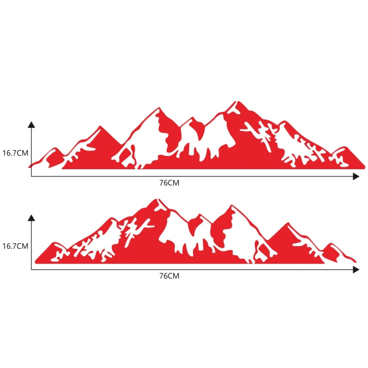 2 PCS/Set D-750 Mountain Pattern Car Modified Decorative Sticker(Red) - Decorative Sticker by PMC Jewellery | Online Shopping South Africa | PMC Jewellery | Buy Now Pay Later Mobicred