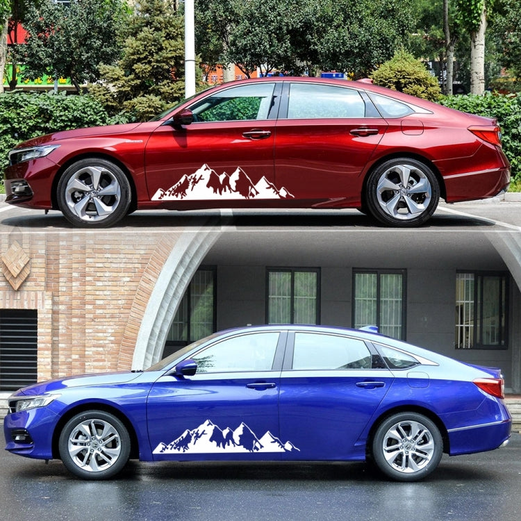 2 PCS/Set D-750 Mountain Pattern Car Modified Decorative Sticker(White) - Decorative Sticker by PMC TechLife | Online Shopping South Africa | PMC TechLife | Buy Now Pay Later Mobicred