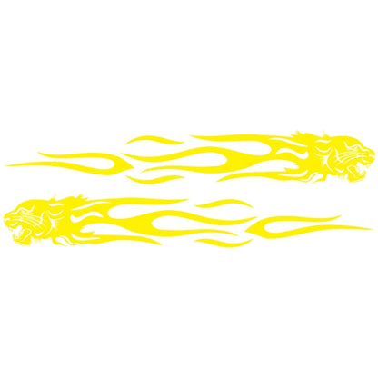 2 PCS/Set D-815 Flame Lion Pattern Car Modified Decorative Sticker(Yellow) - Decorative Sticker by PMC Jewellery | Online Shopping South Africa | PMC Jewellery | Buy Now Pay Later Mobicred