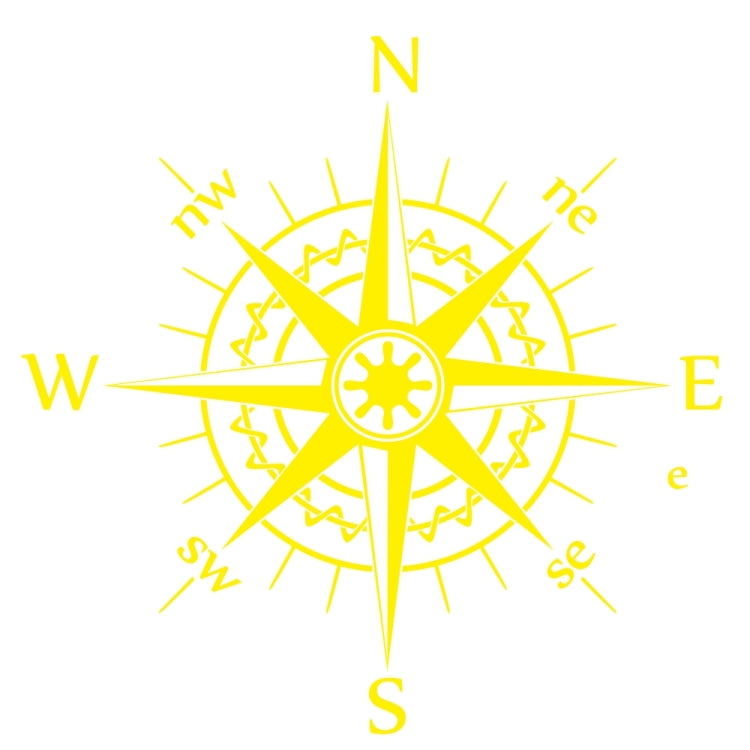 D-863 Compass Pattern Car Modified Decorative Sticker(Yellow) - Decorative Sticker by PMC TechLife | Online Shopping South Africa | PMC TechLife | Buy Now Pay Later Mobicred