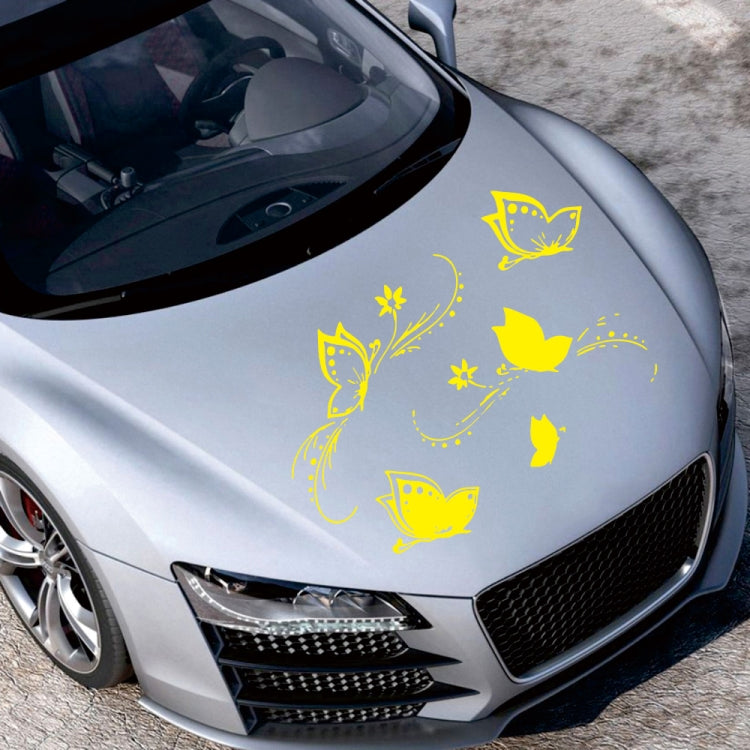 D-907 Butterflies Pattern Car Modified Decorative Sticker(Yellow) - Decorative Sticker by PMC TechLife | Online Shopping South Africa | PMC TechLife | Buy Now Pay Later Mobicred