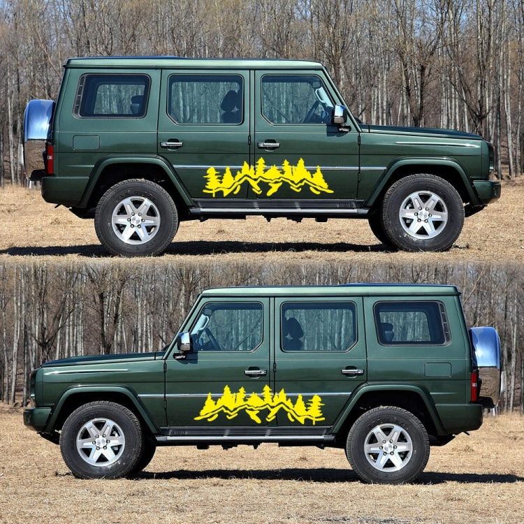 2 PCS/Set D-924 Mountain Woods Pattern Car Modified Decorative Sticker(Yellow) - Decorative Sticker by PMC TechLife | Online Shopping South Africa | PMC TechLife | Buy Now Pay Later Mobicred