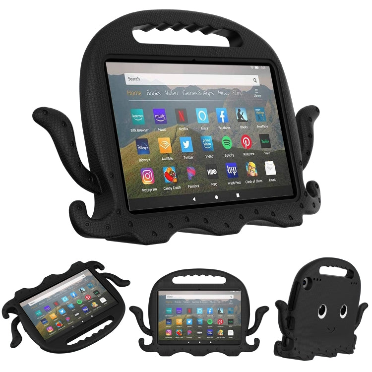 For Amazon Kindle Fire HD 8 / HD 8 Plus Octopus EVA Shockproof Tablet Case with Screen Film & Shoulder Strap(Black) - Amazon by PMC TechLife | Online Shopping South Africa | PMC TechLife | Buy Now Pay Later Mobicred