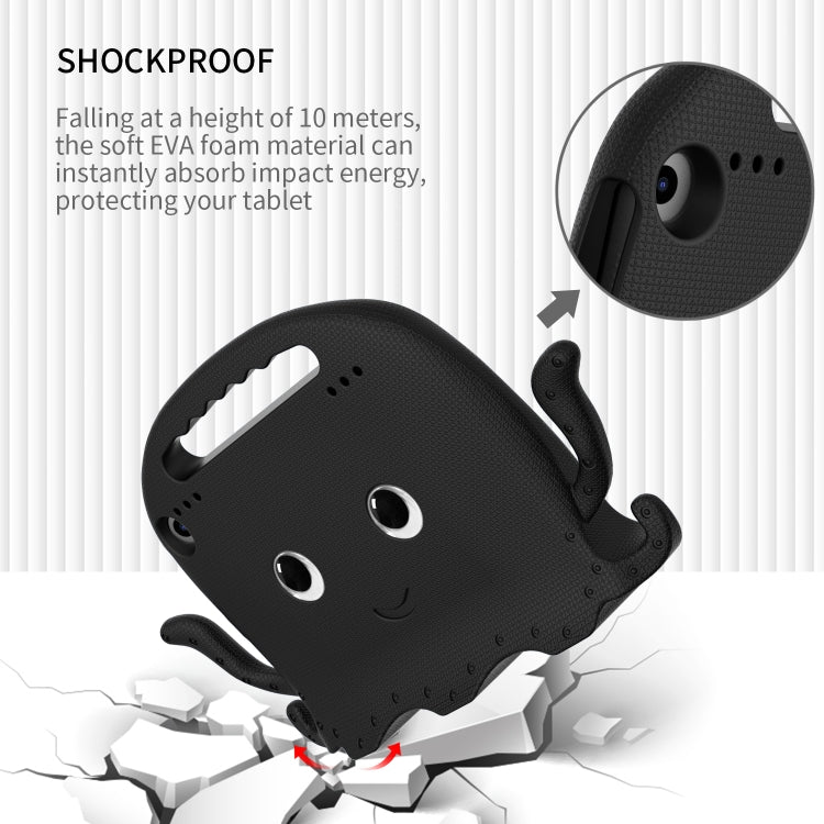 For Amazon Kindle Fire HD 8 / HD 8 Plus Octopus EVA Shockproof Tablet Case with Screen Film & Shoulder Strap(Black) - Amazon by PMC TechLife | Online Shopping South Africa | PMC TechLife | Buy Now Pay Later Mobicred