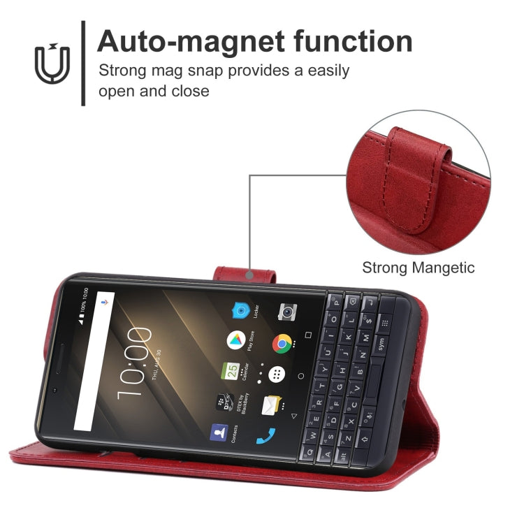 For Blackberry KEY2 Leather Phone Case(Red) - BlackBerry by PMC Jewellery | Online Shopping South Africa | PMC Jewellery | Buy Now Pay Later Mobicred