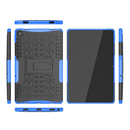 For Lenovo Tab M10 Plus 10.6 3rd Gen 2022 Tire Texture TPU+PC Shockproof Case with Holder(Blue) - Lenovo by PMC Jewellery | Online Shopping South Africa | PMC Jewellery | Buy Now Pay Later Mobicred