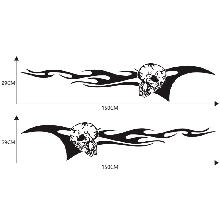 2 PCS/Set D-964 Skull Flame Pattern Car Modified Decorative Sticker(Black) - Decorative Sticker by PMC Jewellery | Online Shopping South Africa | PMC Jewellery | Buy Now Pay Later Mobicred