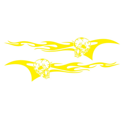 2 PCS/Set D-964 Skull Flame Pattern Car Modified Decorative Sticker(Yellow) - Decorative Sticker by PMC Jewellery | Online Shopping South Africa | PMC Jewellery | Buy Now Pay Later Mobicred