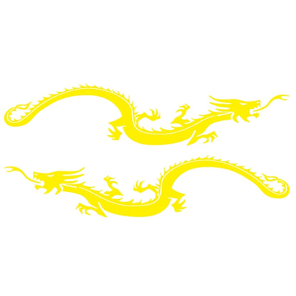 2 PCS/Set D-965 Dragon Pattern Car Modified Decorative Sticker(Yellow) - Decorative Sticker by PMC Jewellery | Online Shopping South Africa | PMC Jewellery | Buy Now Pay Later Mobicred