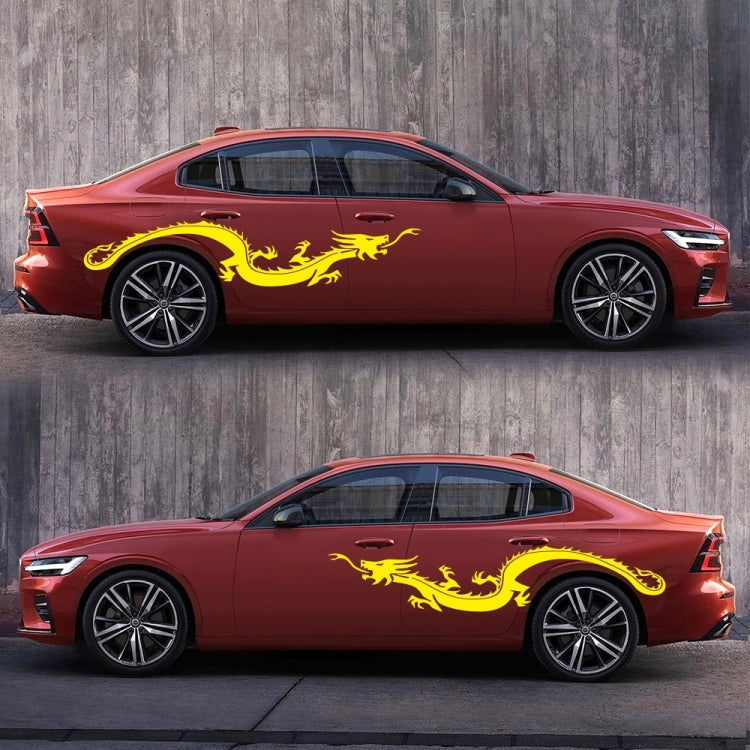 2 PCS/Set D-965 Dragon Pattern Car Modified Decorative Sticker(Yellow) - free shipping - PMC TechLife - Order now!