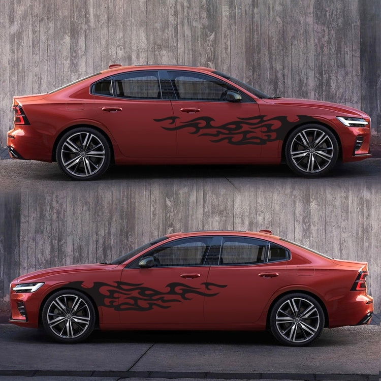 2 PCS/Set D-969 Flame Pattern Car Modified Decorative Sticker(Black) - Decorative Sticker by PMC TechLife | Online Shopping South Africa | PMC TechLife | Buy Now Pay Later Mobicred