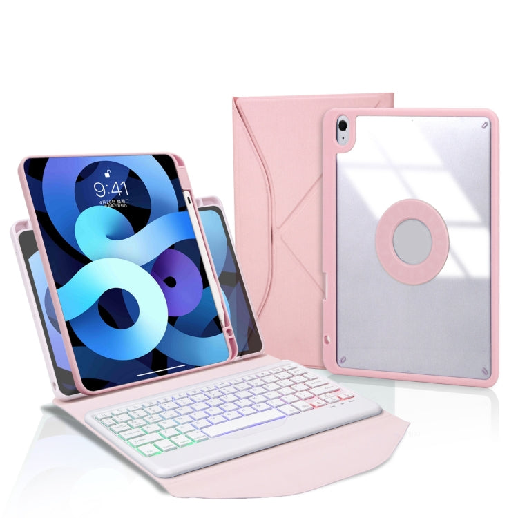 Z098BS Pen Slot Backlight Bluetooth Keyboard Leather Tablet Case For iPad Air 10.9 2022/2020(Pink) - For iPad Air by PMC Jewellery | Online Shopping South Africa | PMC Jewellery