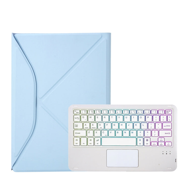 Z11B-AS Pen Slot Touchpad Backlight Bluetooth Keyboard Leather Tablet Case For iPad Pro 11 2021/2020/2018(Sky Blue) - For iPad Pro by PMC Jewellery | Online Shopping South Africa | PMC Jewellery