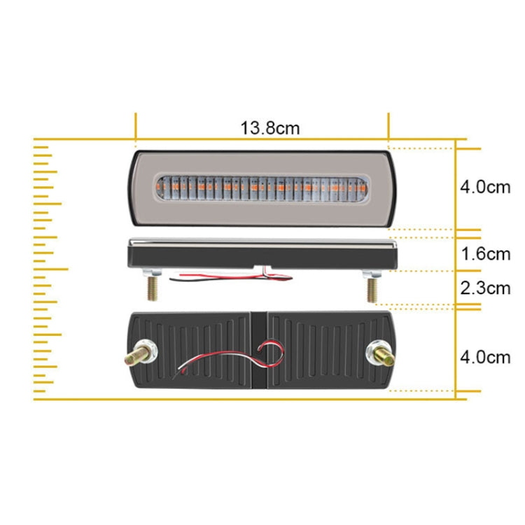 2 PCS Truck modified 40LED Two-color Running Water Turn Signal Light(Red White) - Warning Lights by PMC Jewellery | Online Shopping South Africa | PMC Jewellery | Buy Now Pay Later Mobicred