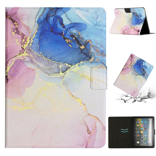 For Amazon Kindle HD 8 2020 Marble Pattern Smart Leather Tablet Case(Pink Blue) - Amazon by PMC Jewellery | Online Shopping South Africa | PMC Jewellery | Buy Now Pay Later Mobicred