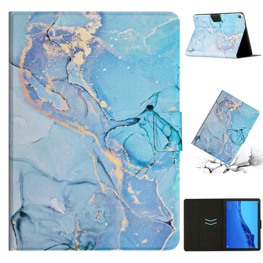 For Huawei MediaPad M5 Lite Marble Pattern Smart Leather Tablet Case(Blue) - Huawei by PMC Jewellery | Online Shopping South Africa | PMC Jewellery | Buy Now Pay Later Mobicred