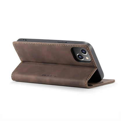 For iPhone 14 Plus CaseMe-013 Multifunctional Retro Frosted Leather Phone Case (Coffee) - iPhone 14 Plus Cases by CaseMe | Online Shopping South Africa | PMC Jewellery | Buy Now Pay Later Mobicred