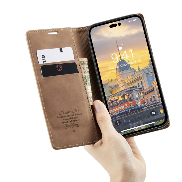 For iPhone 14 Pro Max CaseMe-013 Multifunctional Retro Frosted Leather Phone Case (Brown) - iPhone 14 Pro Max Cases by CaseMe | Online Shopping South Africa | PMC Jewellery | Buy Now Pay Later Mobicred