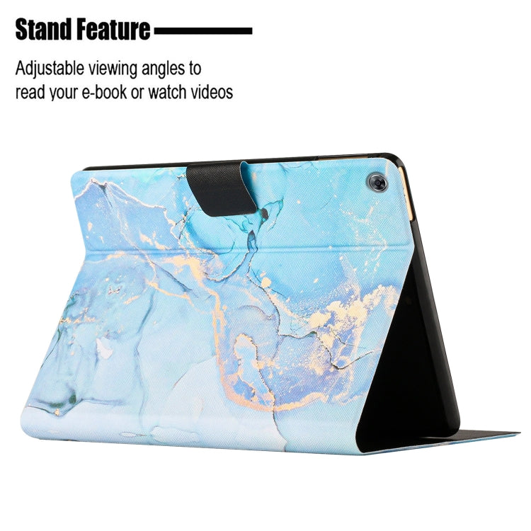 For Huawei MatePad T10s Marble Pattern Leather Tablet Case(Blue) - Huawei by PMC TechLife | Online Shopping South Africa | PMC TechLife | Buy Now Pay Later Mobicred