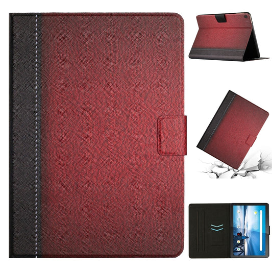 For Lenovo Tab M10 X605F X505 Stitching Solid Color Smart Leather Tablet Case(Red) - Lenovo by PMC Jewellery | Online Shopping South Africa | PMC Jewellery | Buy Now Pay Later Mobicred