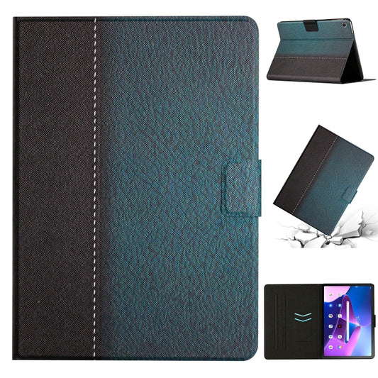 For Lenovo Tab M10 Plus Stitching Solid Color Smart Leather Tablet Case(Green) - Lenovo by PMC Jewellery | Online Shopping South Africa | PMC Jewellery | Buy Now Pay Later Mobicred