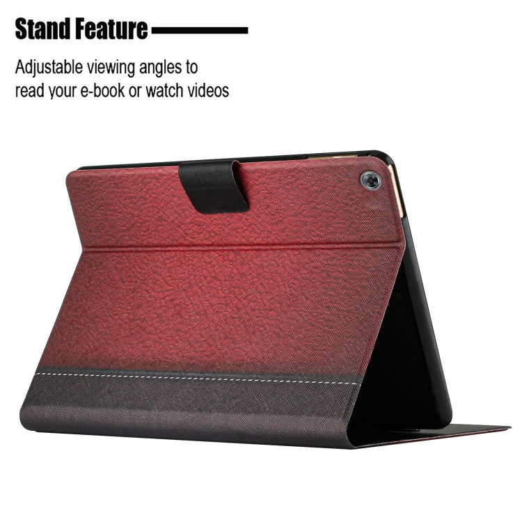 For Huawei MatePad T10s Stitching Solid Color Leather Tablet Case(Red) - Huawei by PMC TechLife | Online Shopping South Africa | PMC TechLife | Buy Now Pay Later Mobicred