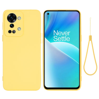 For OnePlus Nord 2T Pure Color Liquid Silicone Shockproof Phone Case(Yellow) - OnePlus Cases by PMC Jewellery | Online Shopping South Africa | PMC Jewellery | Buy Now Pay Later Mobicred