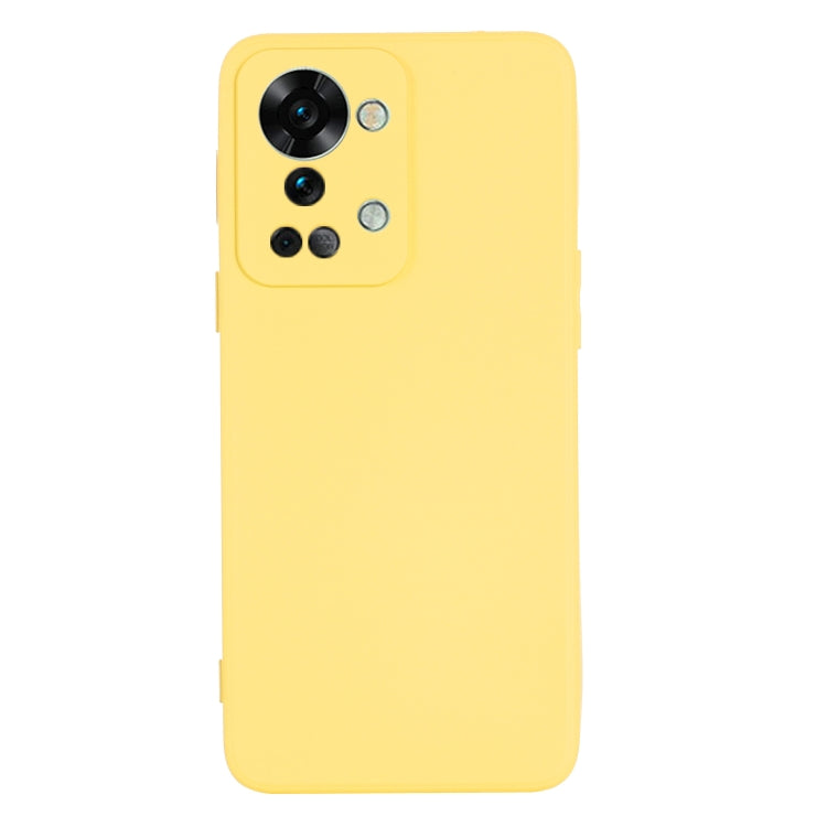 For OnePlus Nord 2T Pure Color Liquid Silicone Shockproof Phone Case(Yellow) - OnePlus Cases by PMC Jewellery | Online Shopping South Africa | PMC Jewellery | Buy Now Pay Later Mobicred