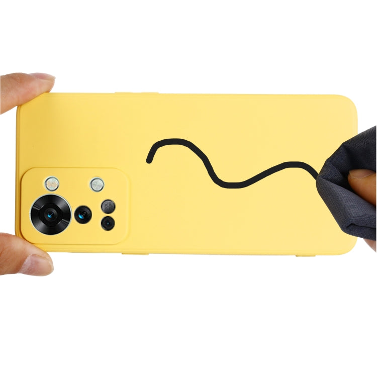 For OnePlus Nord 2T Pure Color Liquid Silicone Shockproof Phone Case(Yellow) - OnePlus Cases by PMC Jewellery | Online Shopping South Africa | PMC Jewellery | Buy Now Pay Later Mobicred