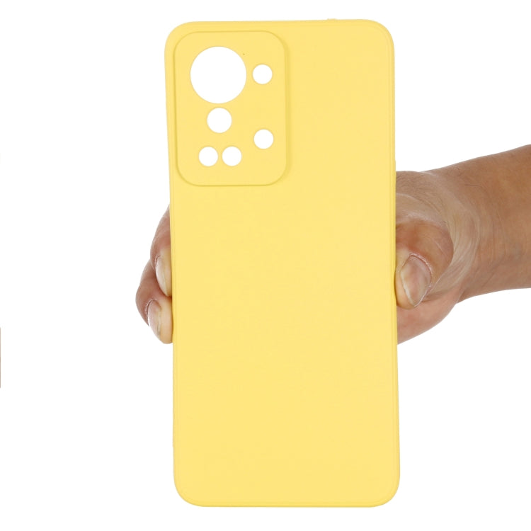 For OnePlus Nord 2T Pure Color Liquid Silicone Shockproof Phone Case(Yellow) - OnePlus Cases by PMC Jewellery | Online Shopping South Africa | PMC Jewellery | Buy Now Pay Later Mobicred