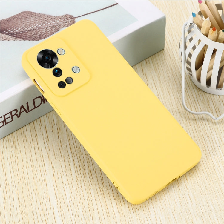 For OnePlus Nord 2T Pure Color Liquid Silicone Shockproof Phone Case(Yellow) - OnePlus Cases by PMC Jewellery | Online Shopping South Africa | PMC Jewellery | Buy Now Pay Later Mobicred