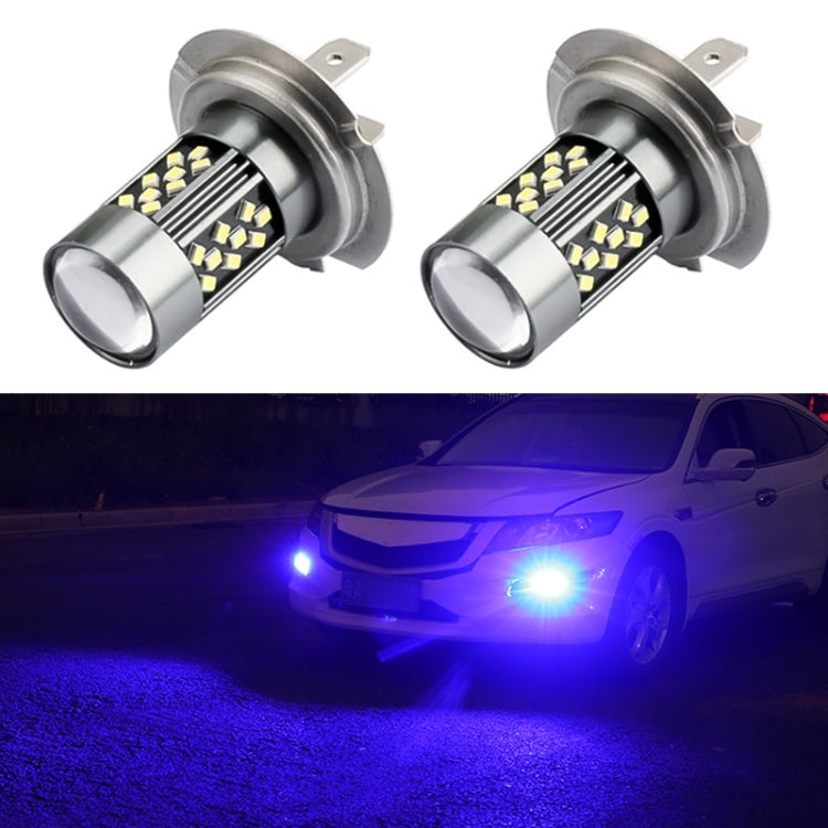 1 Pair H7 12V 7W Continuous Car LED Fog Light(Blue Light) - Fog / Driving Lights by PMC Jewellery | Online Shopping South Africa | PMC Jewellery | Buy Now Pay Later Mobicred