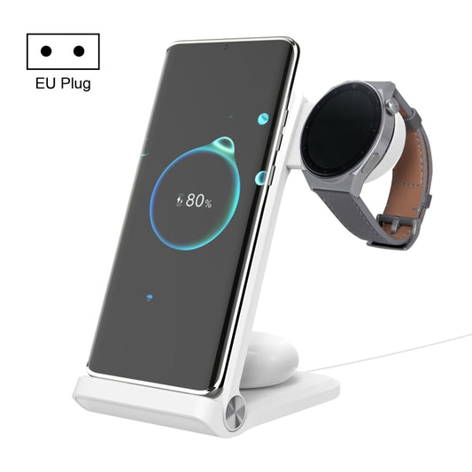 NILLKIN NKT12 3-in-1 Wireless Charger with Huawei Watch Charger, Plug Type:EU Plug (White) - Wireless Charger by PMC Jewellery | Online Shopping South Africa | PMC Jewellery | Buy Now Pay Later Mobicred