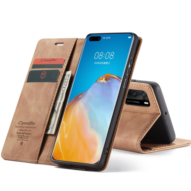 For Huawei P40 CaseMe-013 Multifunctional Horizontal Flip Leather Case with Card Slot & Holder & Wallet(Brown) - Huawei Cases by CaseMe | Online Shopping South Africa | PMC Jewellery | Buy Now Pay Later Mobicred