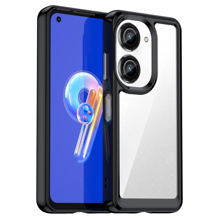 For Asus ZenFone 9 Colorful Series Acrylic + TPU Phone Case(Black) - ASUS Cases by PMC Jewellery | Online Shopping South Africa | PMC Jewellery