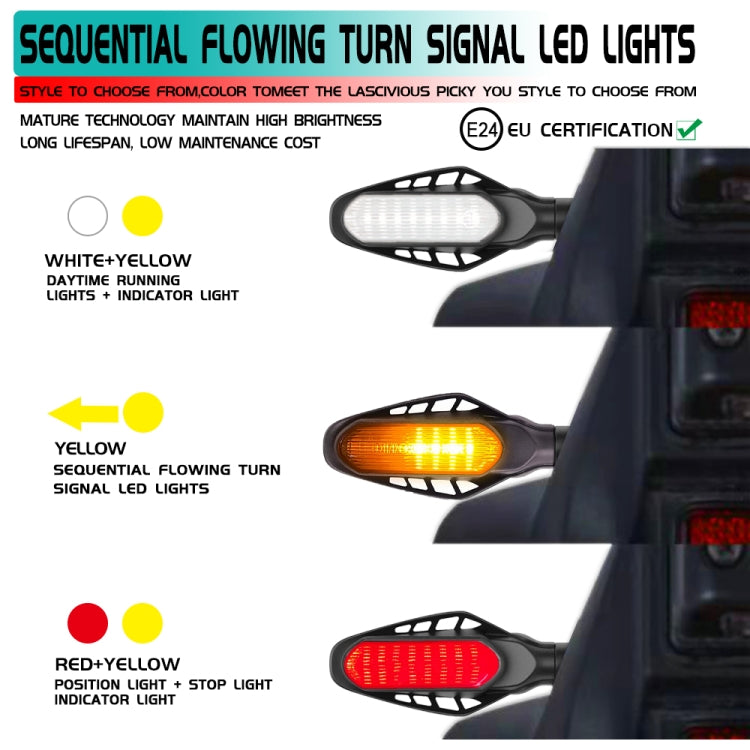 4 PCS Modified Motorcycle 16LEDs Brake Turn Tail Light, Smoked Shell(Red Light + Yellow Light) - Turn Signal by PMC Jewellery | Online Shopping South Africa | PMC Jewellery | Buy Now Pay Later Mobicred