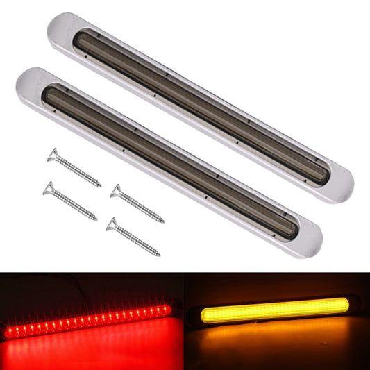 2 PCS 72LEDs Two-color Brake Turn Tail Light(Smoked Shell Red Light + Flowing Yellow Light) - Turn Signal by PMC Jewellery | Online Shopping South Africa | PMC Jewellery | Buy Now Pay Later Mobicred