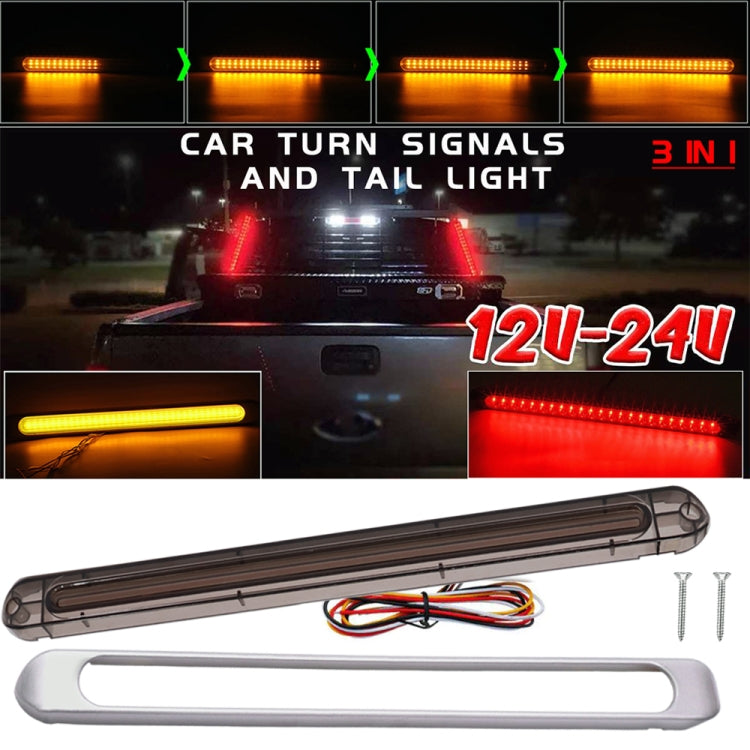 2 PCS 72LEDs Two-color Brake Turn Tail Light(Transparent Shell Red Light + Flowing Yellow Light) - Turn Signal by PMC Jewellery | Online Shopping South Africa | PMC Jewellery | Buy Now Pay Later Mobicred