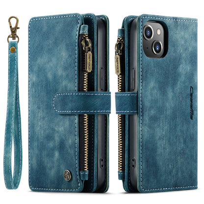 For iPhone 14 Plus CaseMe C30 Multifunctional Phone Leather Case (Blue) - iPhone 14 Plus Cases by CaseMe | Online Shopping South Africa | PMC Jewellery | Buy Now Pay Later Mobicred