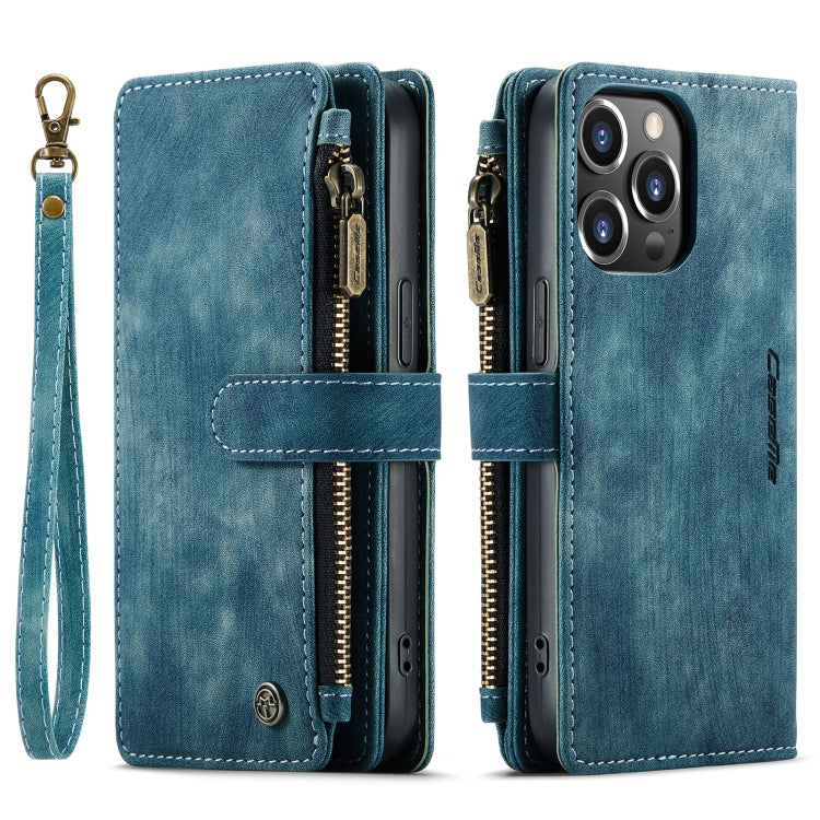 For iPhone 14 Pro CaseMe C30 Multifunctional Phone Leather Case(Blue) - iPhone 14 Pro Cases by CaseMe | Online Shopping South Africa | PMC Jewellery | Buy Now Pay Later Mobicred