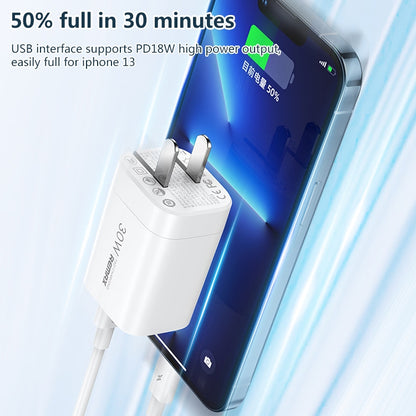 REMAX RP-U6 Magic Speed Series 30W USB+USB-C / Type-C Foldable Fast Charger, Specification:CN Plug(White) - USB Charger by REMAX | Online Shopping South Africa | PMC Jewellery | Buy Now Pay Later Mobicred