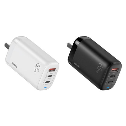 REMAX RP-U55 Territory Series 65W USB+Dual USB-C / Type-C Interface Fast Charger, Specification:US Plug (White) - USB Charger by REMAX | Online Shopping South Africa | PMC Jewellery | Buy Now Pay Later Mobicred