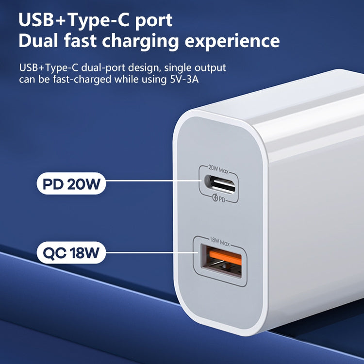 REMAX RP-U68 Speedy Series 20W USB+USB-C/Type-C Interface Fast Charger, Specification:US Plug(White) - USB Charger by REMAX | Online Shopping South Africa | PMC Jewellery | Buy Now Pay Later Mobicred