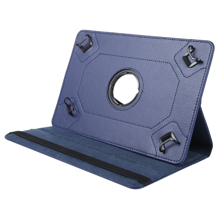 For 10 inch Tablet 360 Degree Rotation Litchi Texture Flip Leather Tablet Case(Blue) - 10 - 11 inch by PMC Jewellery | Online Shopping South Africa | PMC Jewellery | Buy Now Pay Later Mobicred