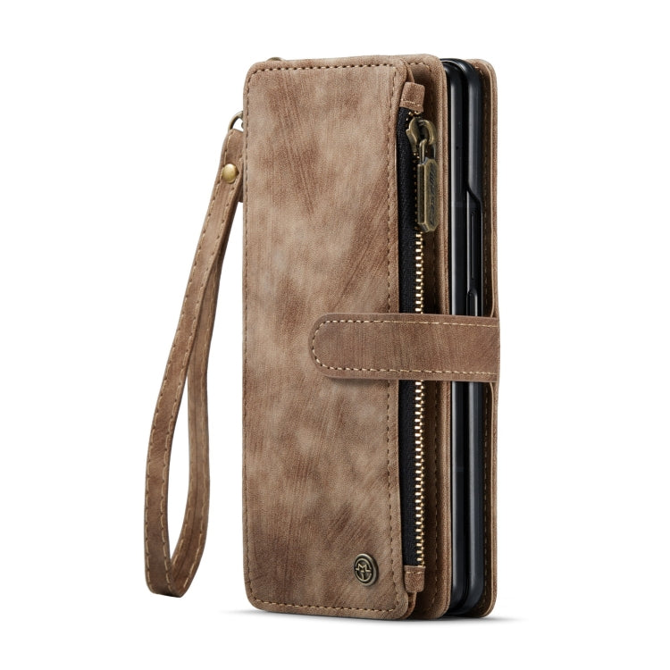 For Samsung Galaxy Z Fold6 5G CaseMe C30 Multifunctional Card Slots Zipper Phone Leather Phone Case(Brown) - Galaxy Z Fold6 5G Cases by CaseMe | Online Shopping South Africa | PMC Jewellery | Buy Now Pay Later Mobicred